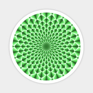 Green Mandala 3D Effect and Optical illusion Magnet